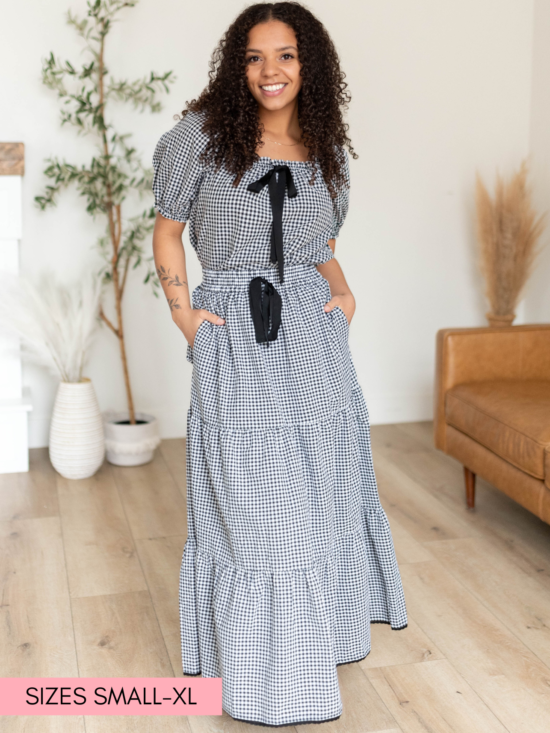 Rosalia Black Gingham Skirt