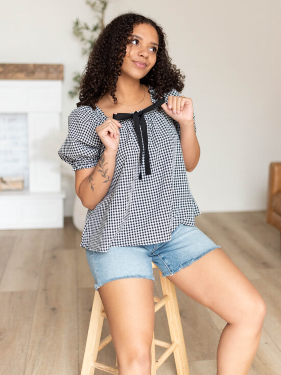 Rosalia Gingham Babydoll Top