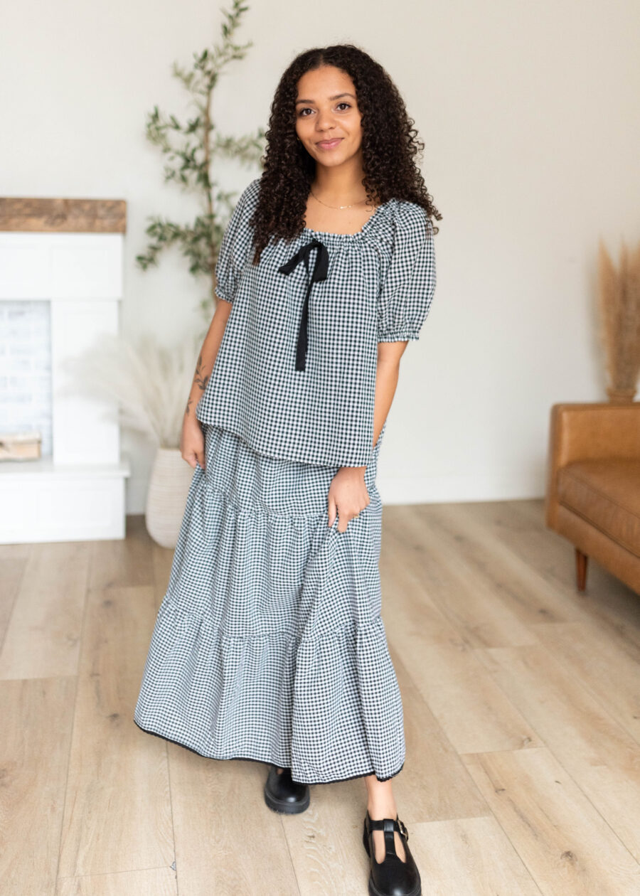 Rosalia Gingham Babydoll Top