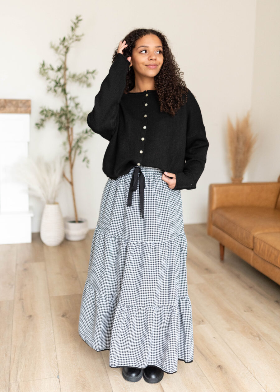 Rosalia Black Gingham Skirt