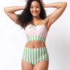 Somerset Floral/ Basil Stripe Reversible Ultra High-Waist Bottom