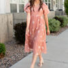 Rosie Terracotta Embroidered Dress