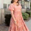 Rosie Terracotta Embroidered Dress
