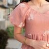 Rosie Terracotta Embroidered Dress