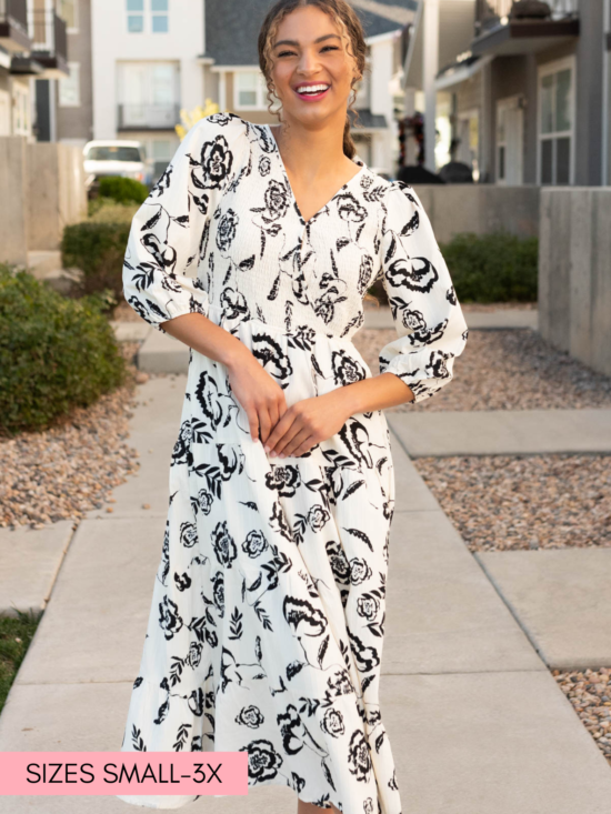 Roxanna White Floral Tiered Dress