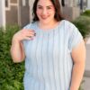Ruth Blue Textured Top