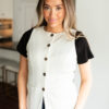 Ryan Cream Cardigan Vest