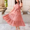 Sadie Dark Blush Bow Tie Dress