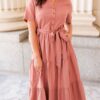 Sadie Dark Blush Bow Tie Dress