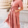 Sadie Dark Blush Bow Tie Dress
