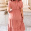 Sadie Dark Blush Bow Tie Dress