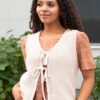 Sahana Beige Knit Sweater Vest