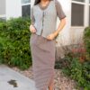 Sahana Grey Knit Sweater Vest
