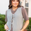 Sahana Grey Knit Sweater Vest