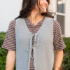 Sahana Grey Knit Sweater Vest