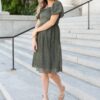 Sally Olive Embroidered Square Neck Dress