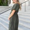 Sally Olive Embroidered Square Neck Dress