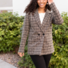 Sam Taupe Plaid Blazer