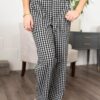 Samantha Black and White Gingham Pants