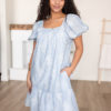 Sammy Light Blue Embroidered Dress