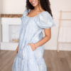 Sammy Light Blue Embroidered Dress