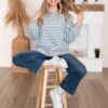 Sara Blue Stripe Pullover