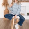 Sara Blue Stripe Pullover