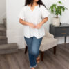 Sariah White Textured Top