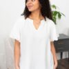 Sariah White Textured Top