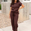 Selene Brown Ribbed Sweater