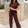 Selene Brown Ribbed Sweater