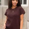 Selene Brown Ribbed Sweater
