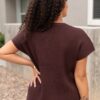 Selene Brown Ribbed Sweater
