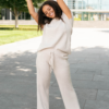 Selene Taupe Ribbed Sweater
