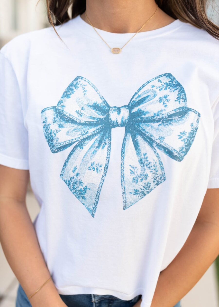 Serena Blue Bow Graphic Tee