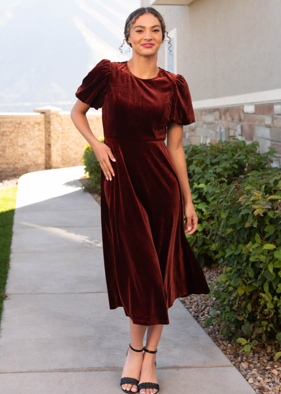 Serenity Copper Velvet Dress