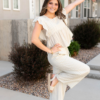 Shanna Cream Floral Pinstripe Pants