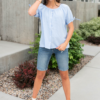 Sherry Denim High Waist Bermuda Shorts