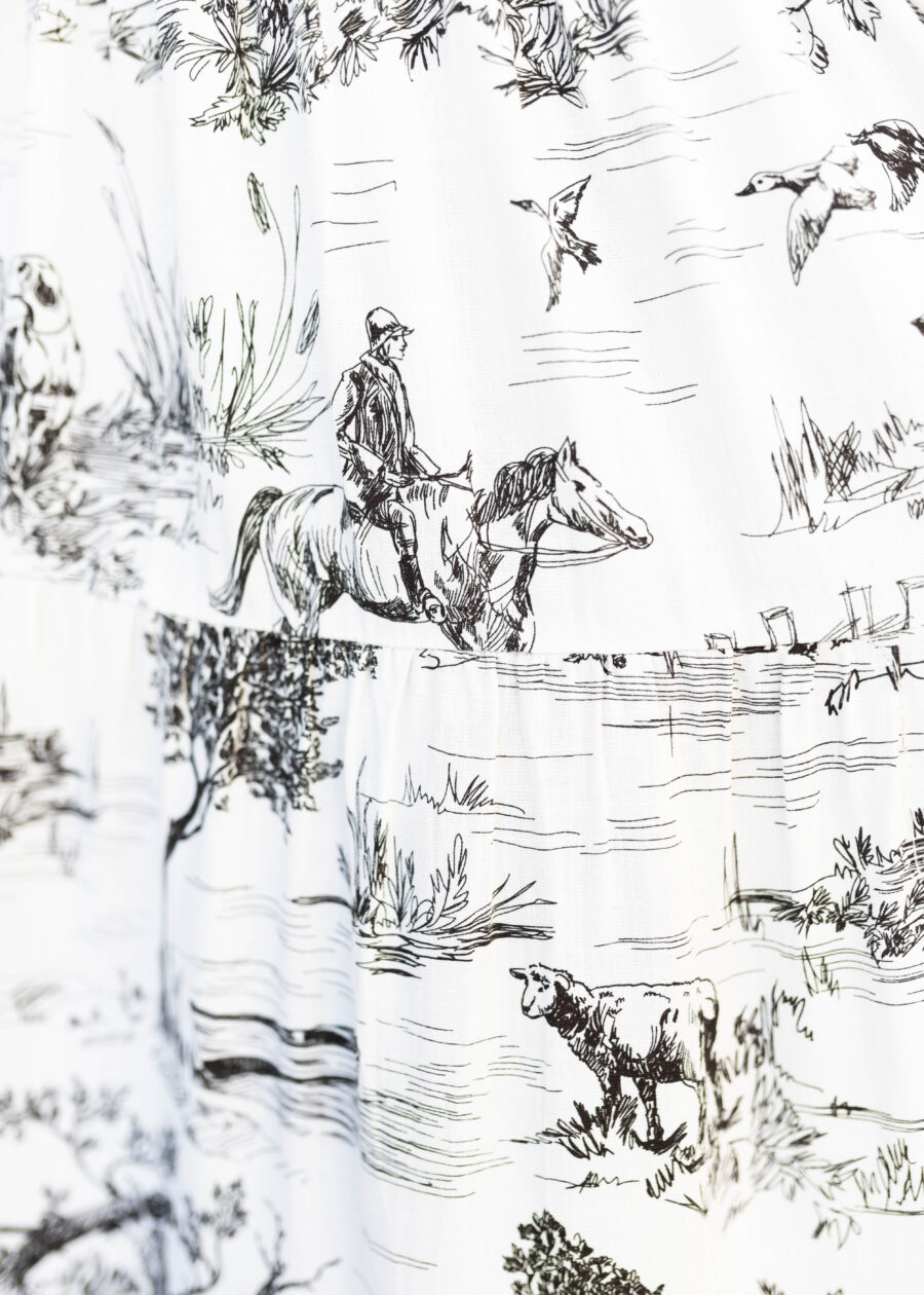Sidney Black Print Tiered Dress