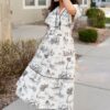 Sidney Black Print Tiered Dress