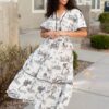 Sidney Black Print Tiered Dress