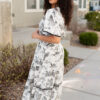 Sidney Black Print Tiered Dress