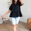 Sirena Black Tiered Blouse