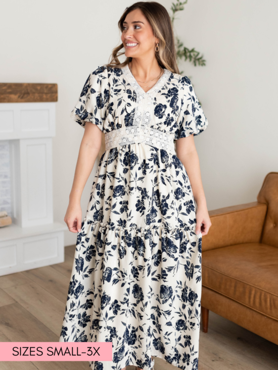 Skyler Navy Floral Dress
