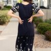 Sofia Navy Embroidered Dress