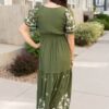 Sofia Olive Embroidered Dress