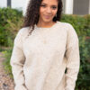 Spencer Speckled Taupe Knit Sweater