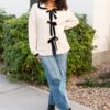 Talea Cream Bow Cardigan