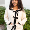 Talea Cream Bow Cardigan