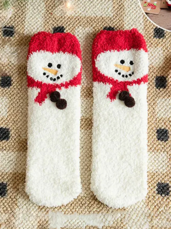 Talia Red Snowman Socks
